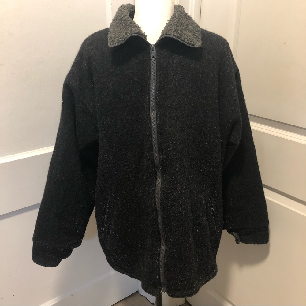 Peruvian link full zip alpaca wool coat size large